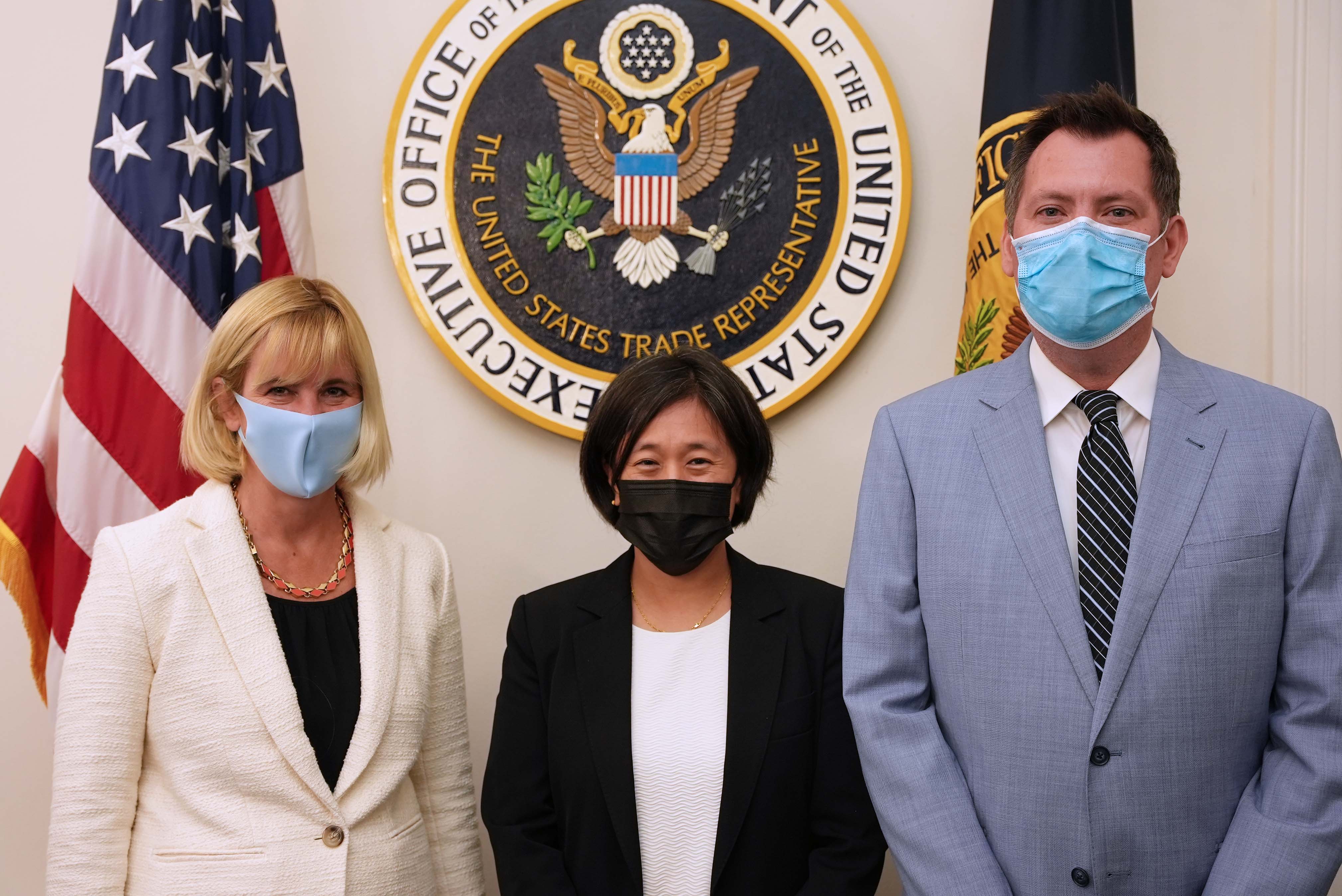 From Left to Right: Ambassadors Bianchi, Tai, and White pose for photo.